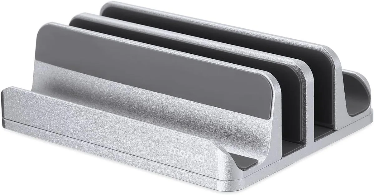 Junchi Junchi Dual-Slot Laptop Stand Silver 5.9 x 4.72 x 1.77 in — product photo
