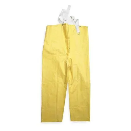 Yellow rain bib overall, SBR fabric, cotton lining, snap fly, straight cuffs