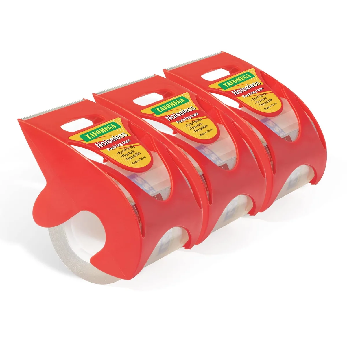  Tafomega XMC002 Clear Noiseless Packing Tape with Dispenser 50u 0.22lb — product photo