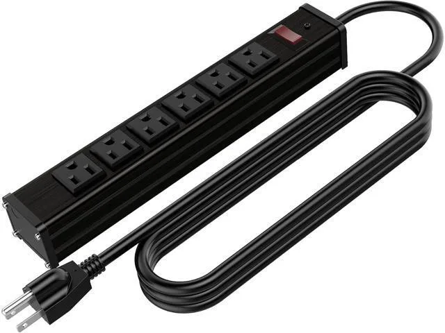 LORDWORLD LORDWORLD 6-Outlet Metal PDU 14AWG 6ft 15A 125V 1875W — product photo