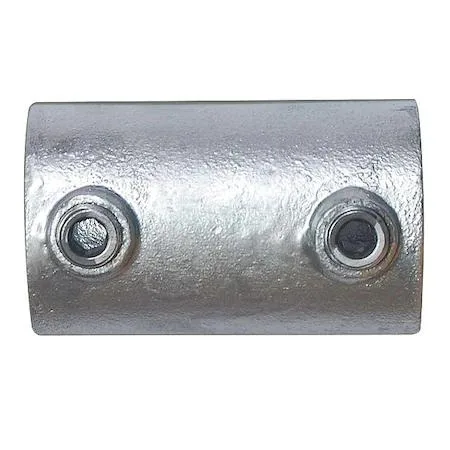 Cast iron external pipe coupling, 1.5 inch, gray zinc-plated finish