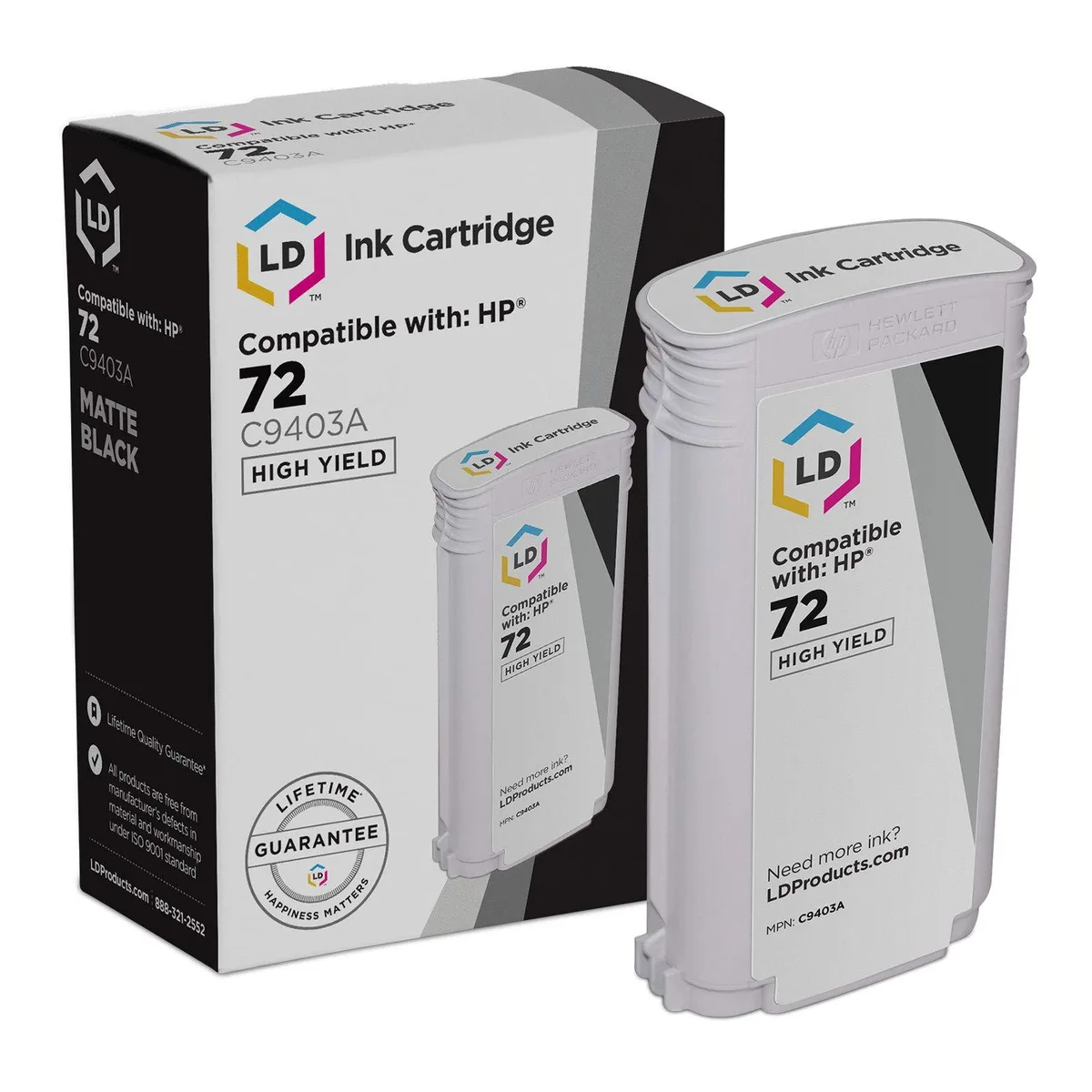 LD Products LD Products HP 72 Matte Black Ink Cartridge C9403A High Yield 130 Pages — product photo