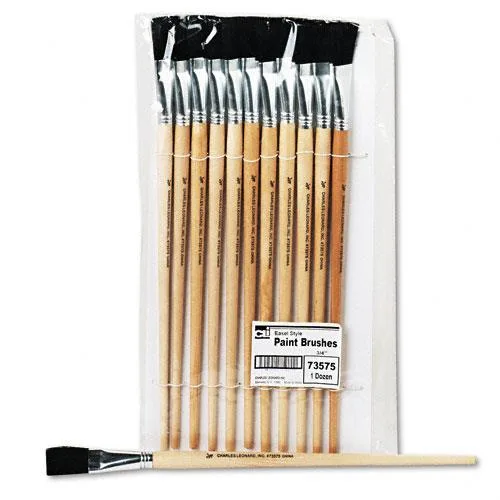 Charles Leonard Charles Leonard 73575 Size 18 Flat Natural Bristle Brush 12 Pack — product photo