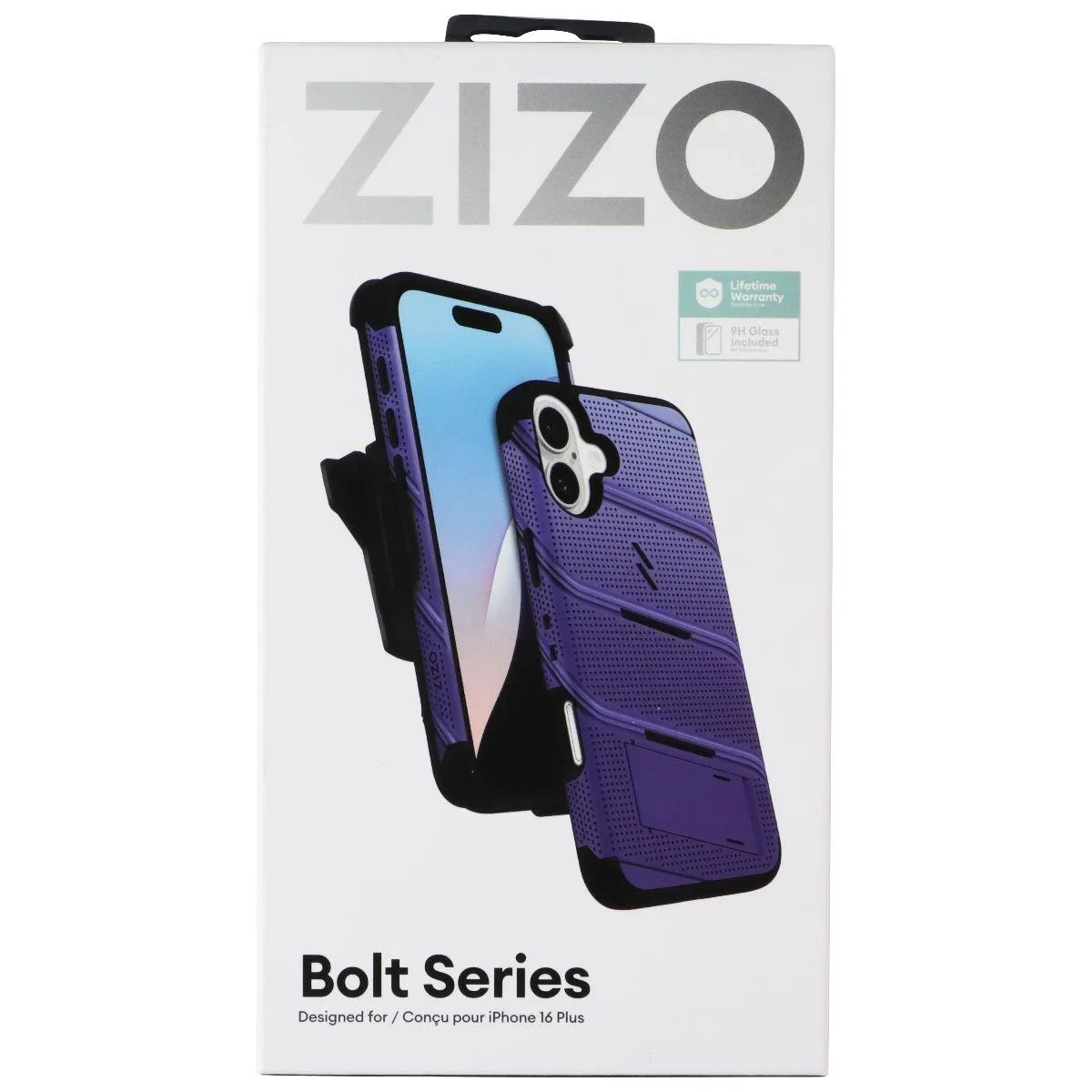 Zizo Zizo Bolt Series Bundle MagSafe Case Holster Screen iPhone 16 Plus Blue — product photo