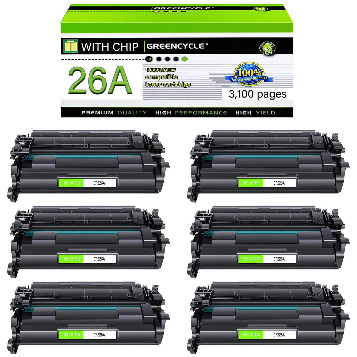 GREENCYCLE GREENCYCLE CF226A toner cartridge 6-pack black 3100 pages — product photo