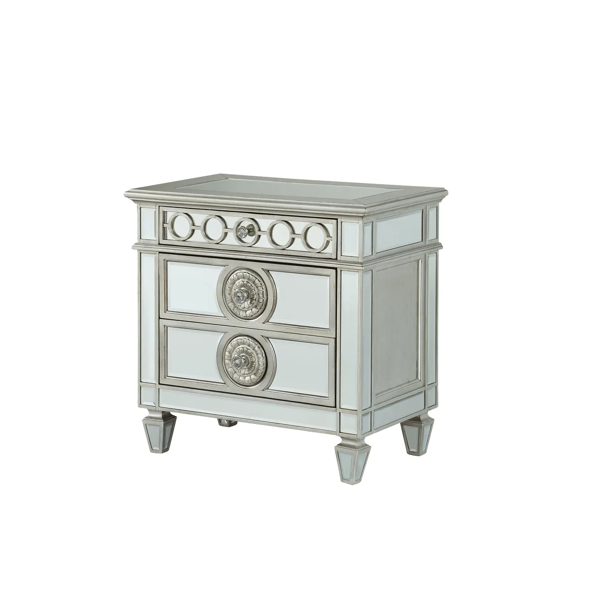 tuphen tuphen Varian Mirrored Nightstand Bedroom Set Silver — product photo