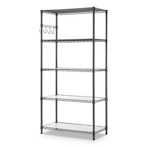 Alera Alera ALESW653618BA 5-Shelf Wire Shelving Kit 36x18x72 Black Anthracite office furniture — product photo