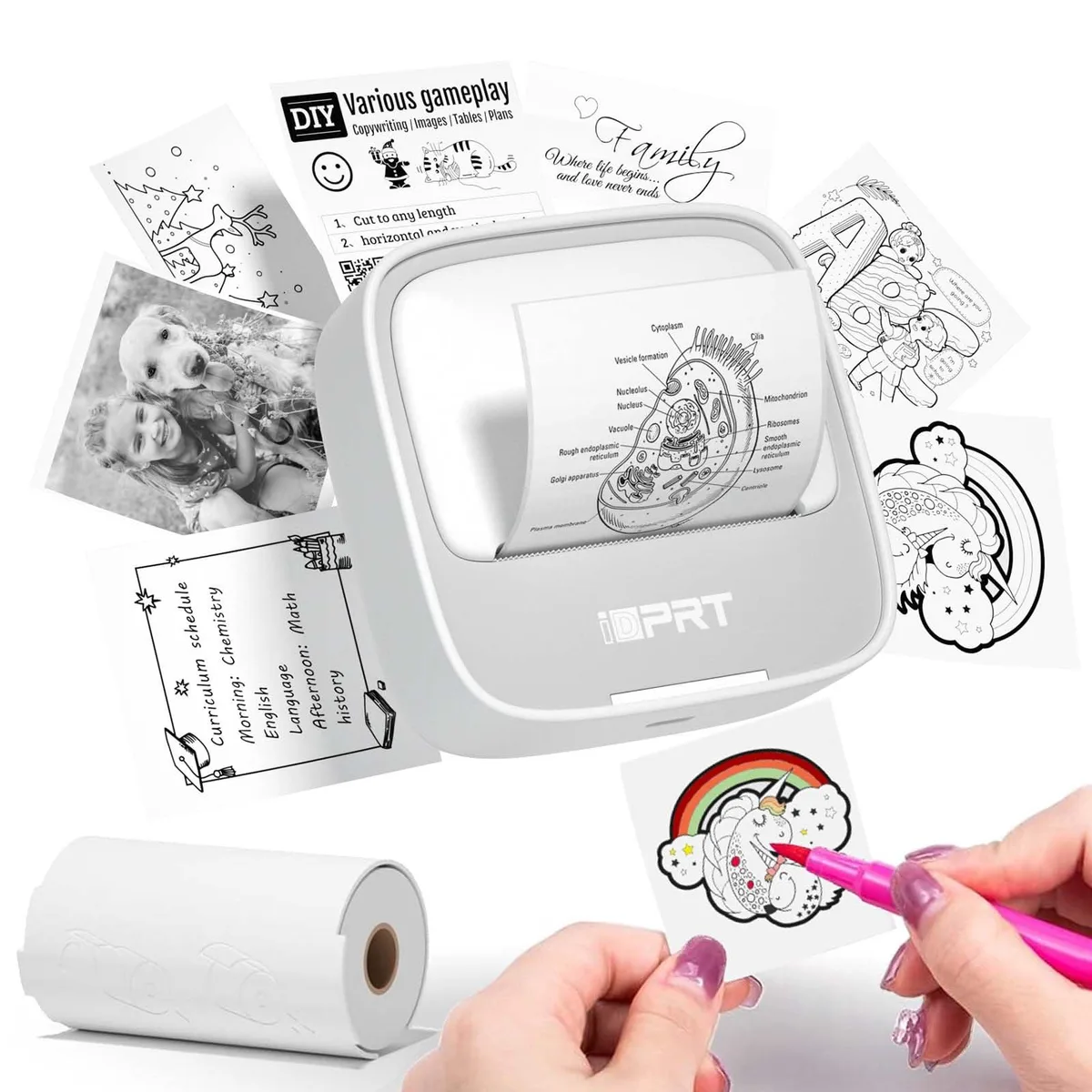 iDPRT S1 Portable Mini Sticker Printer Gray 2.2" 203dpi Bluetooth — product photo