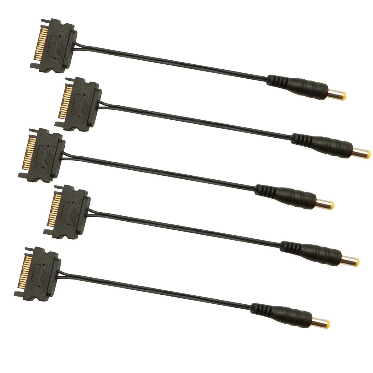 BUCIER BUCIER SATA to DC 5.5mm x 2.1mm Male Power Adapter Cable 15Pin 18cm 5Pcs — product photo
