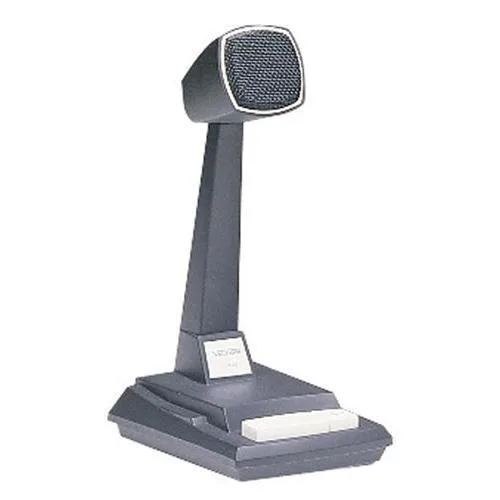 Valcom V-400 dynamic desk microphone with push-to-talk bar and sliding lock