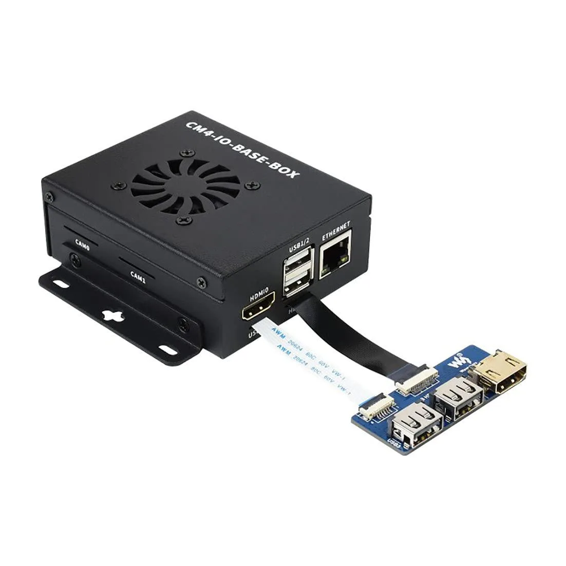 LORDWORLD LORDWORLD CM4-IO-BASE-BOX-B development board with USB HDMI adapter — product photo