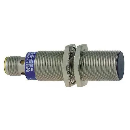Cylindrical nickel-plated brass inductive sensor 18 mm diameter 41 mm length M12 connector