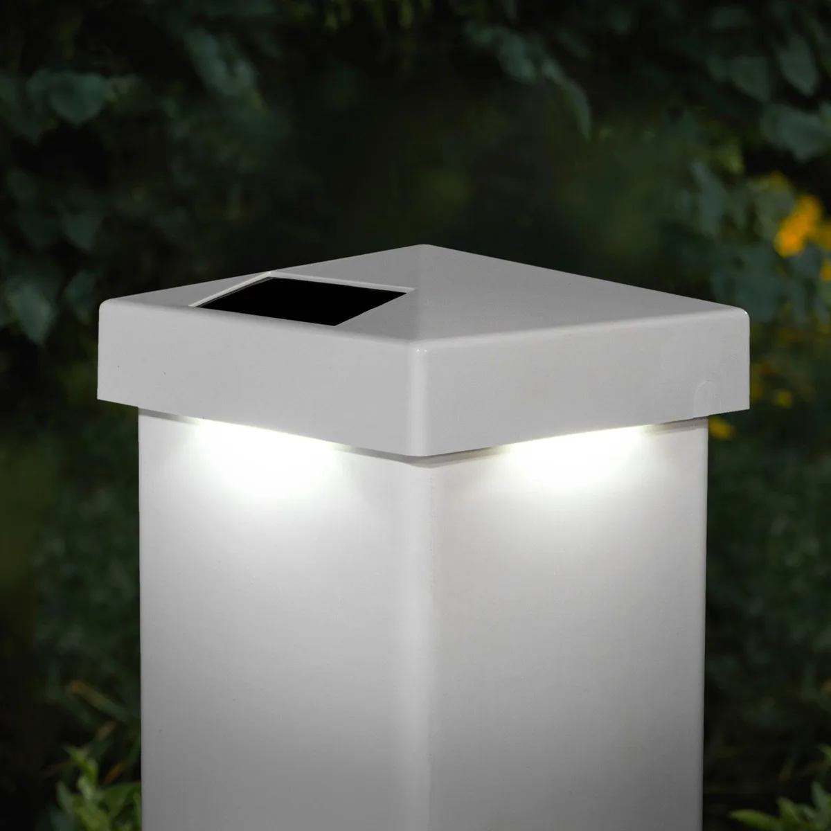 Classy Caps Mfg. Inc. Classy Caps Mfg. Inc. 5x5 White PVC Pyramid Solar Post Cap 2 Pack — product photo