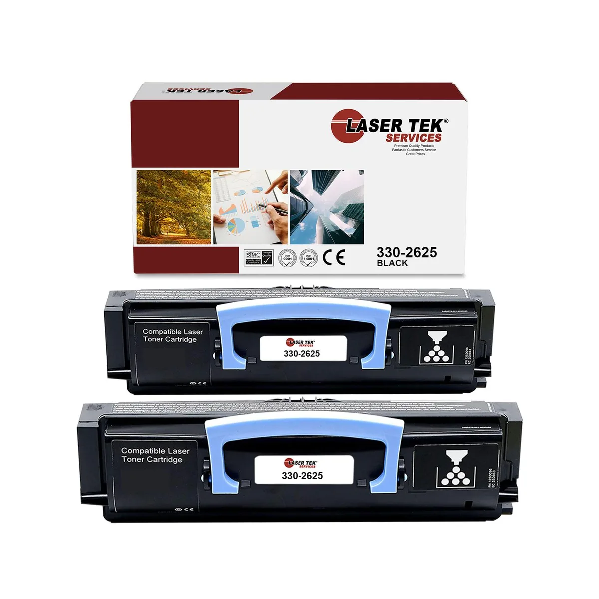 Laser Tek Services Laser Tek Services 2-pack 330-2625 Black Toner Cartridges 6000 Pages — product photo