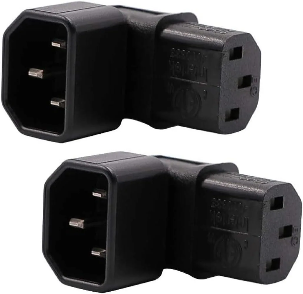 TeKit TeKit IEC C14 to 90° Down Angle C13 Adapter 2-Pack — product photo