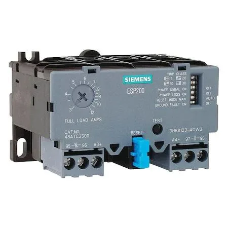 Compact grey industrial overload relay with screw terminals and direct contactor mount