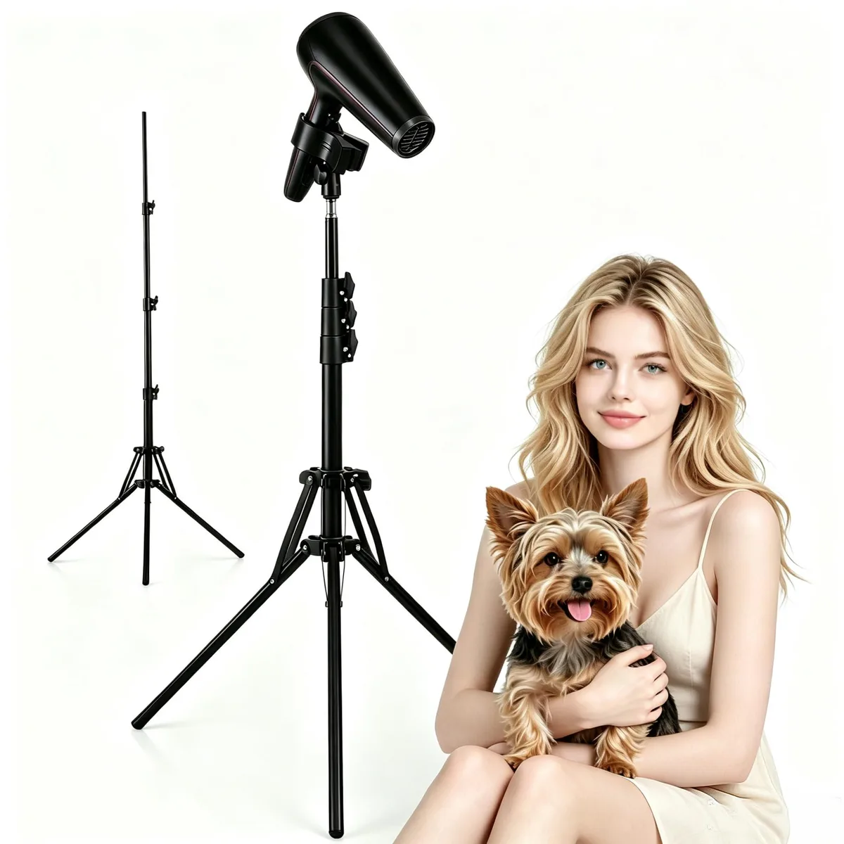BUDSTR HDS-001 Hair Dryer Stand Black 3.15x3.15x14.96in — product photo