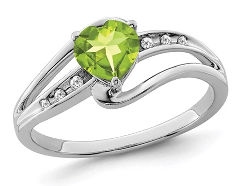 Gem &amp; Harmony Gem &amp; Harmony Natural Peridot 91/10 Carat Heart Promise Ring Sterling Silver — product photo