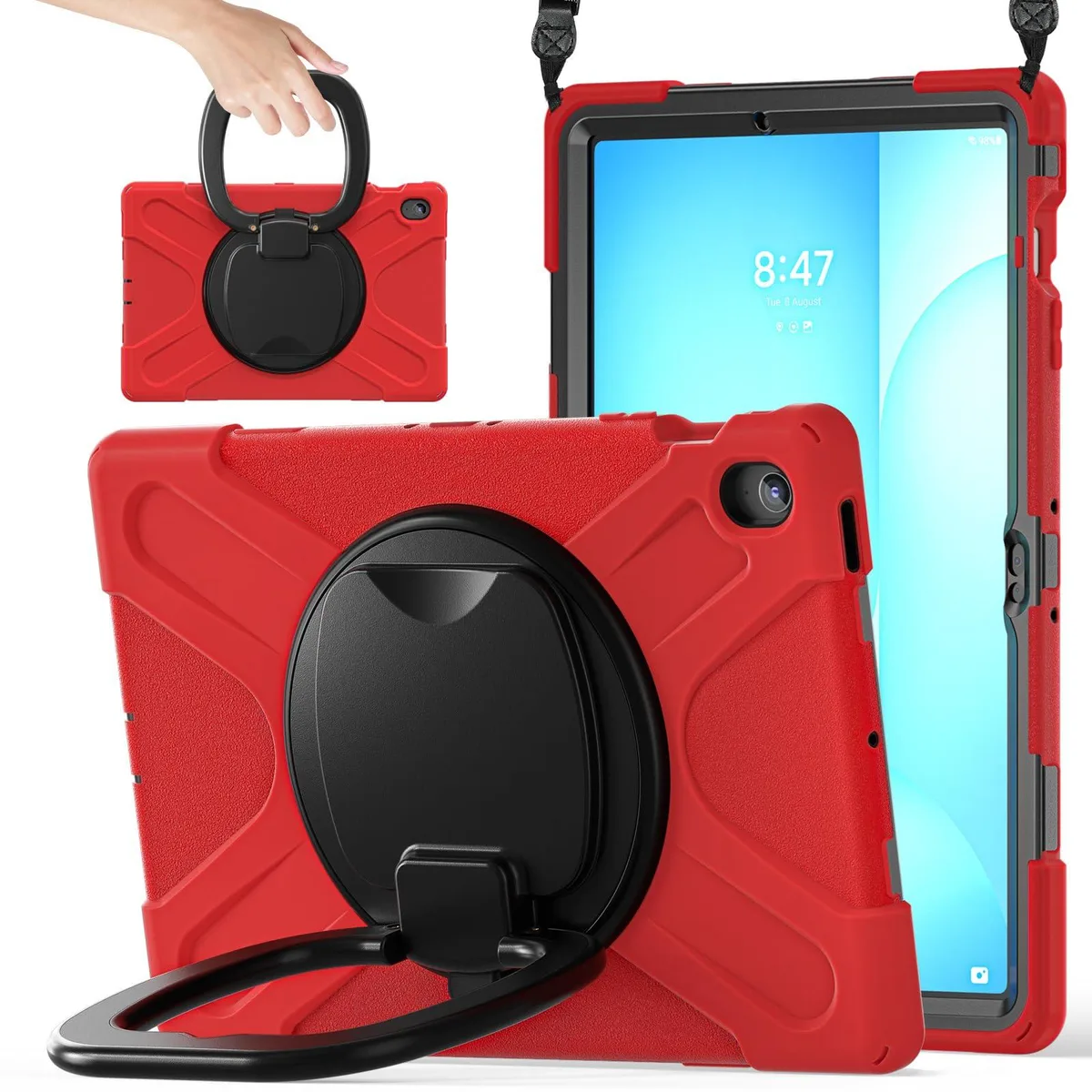 Timoom Timoom SM-X620 Rugged Silicone Cover for Galaxy Tab S10 FE+ 13.1 2025 Red accessory — product photo