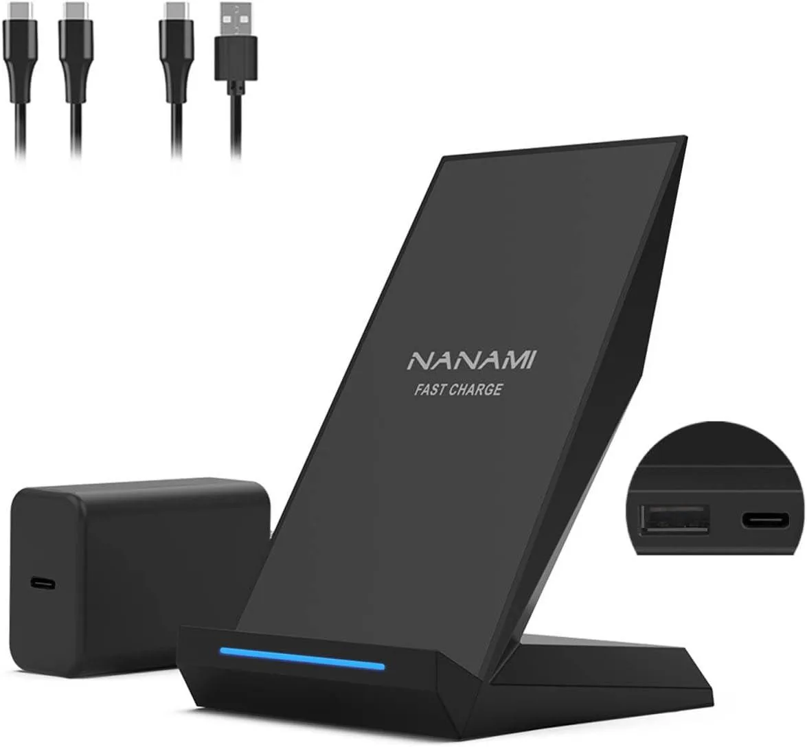 FLEANE FLEANE 2 in 1 Wireless Charger PD 30W Adapter Qi Stand USB-A Port — product photo