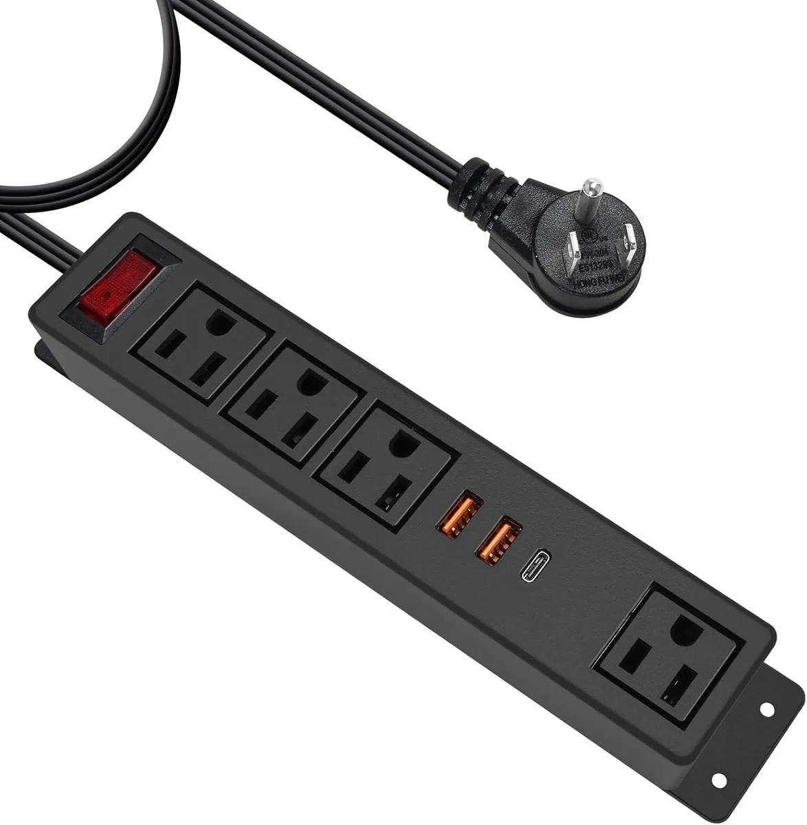 BFKK BFKK Power Adapter 4 Outlets 3 USB Ports 20W 6.56ft Cord — product photo