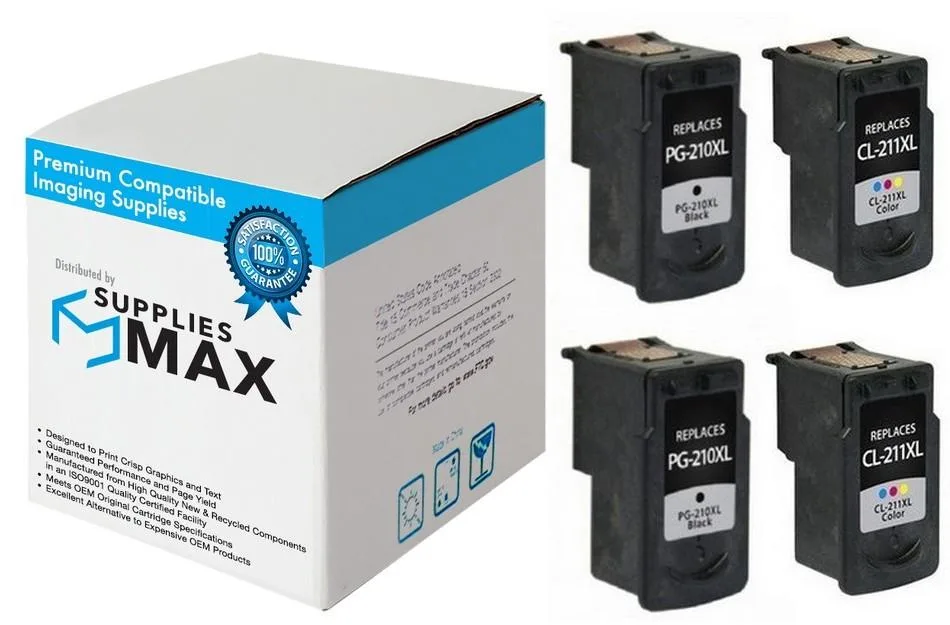 SuppliesMax SuppliesMax Remanufactured Inkjet Combo Pack 2 Black 2 Color 400 Pages — product photo