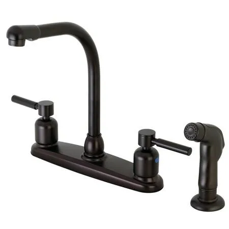 Concord 8-inch centerset kitchen faucet with side sprayer in oil-rubbed bronze finish