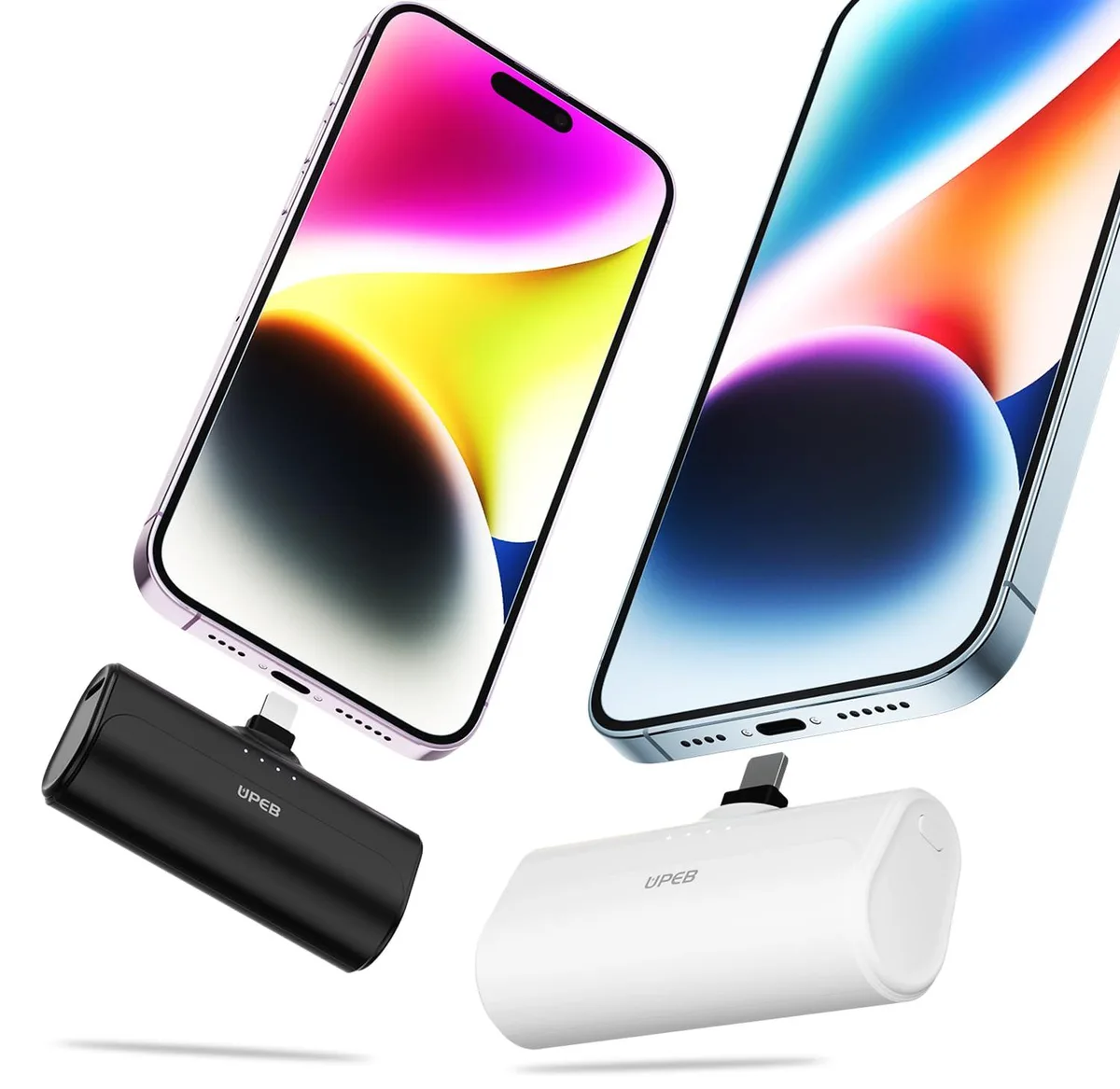 UPEB EB614 5000mAh power bank 2-pack white black — product photo