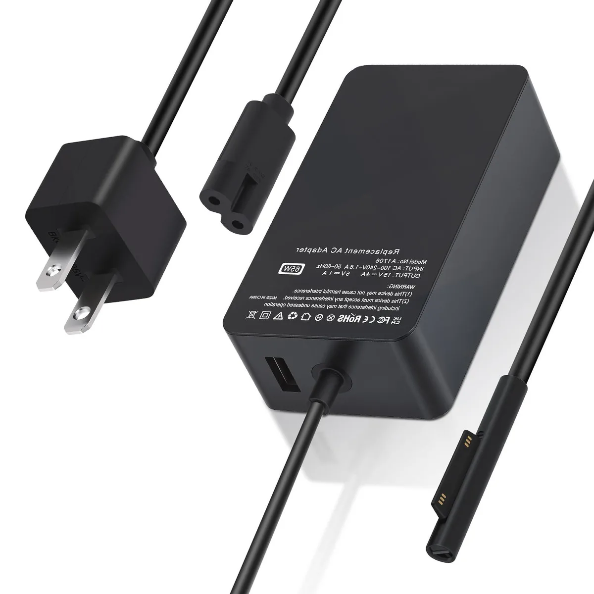 2-Power A1706 65W Surface USB-C Charger with USB Port — product photo