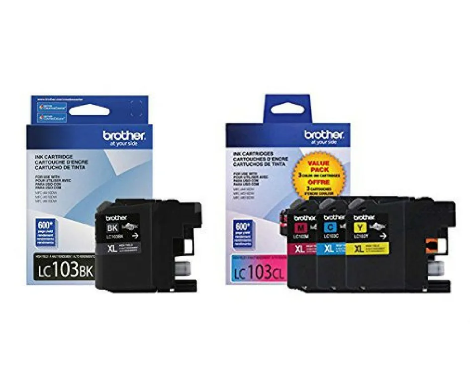 Brother Brother LC-103 high-yield ink cartridges, 4-pack (600 pages) — product photo