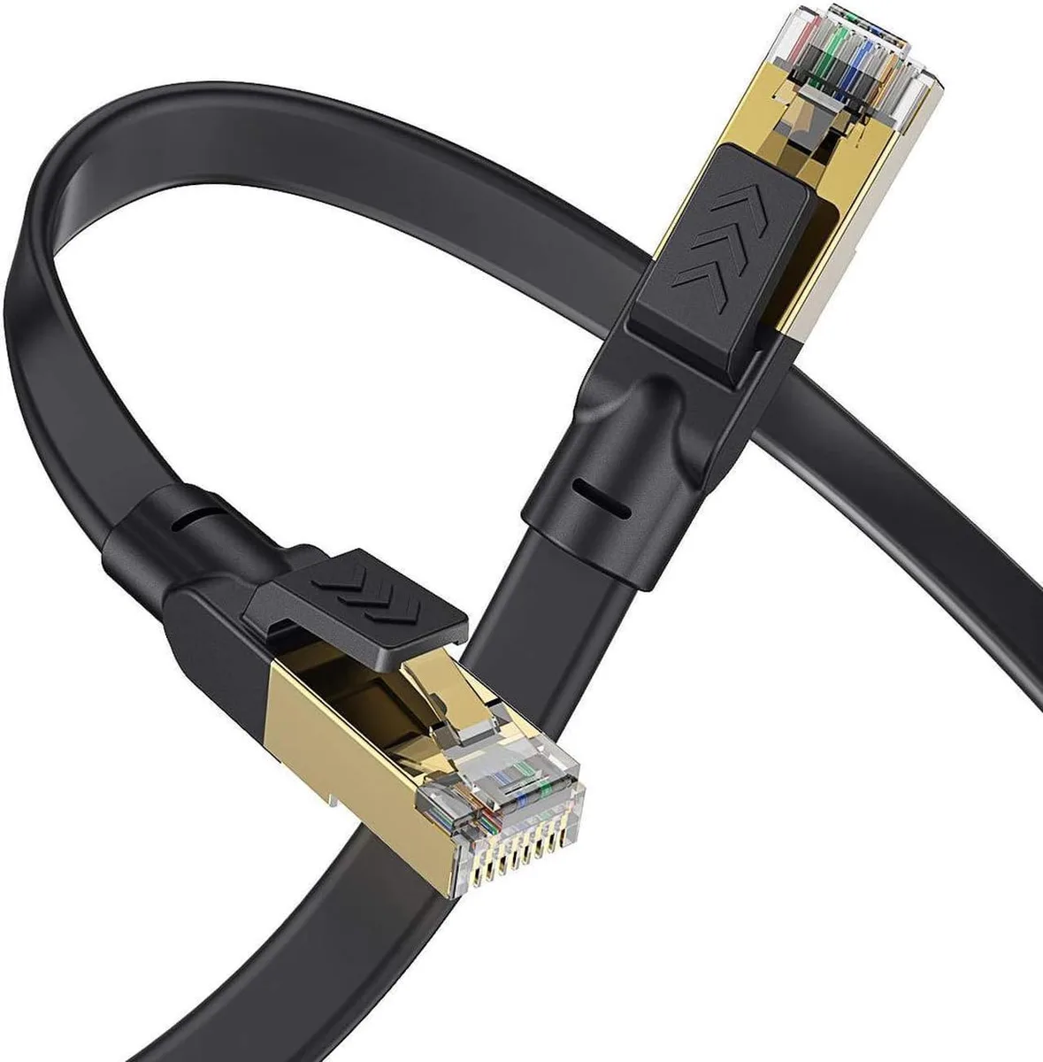 Vszerda Vszerda Cat 8 Flat Ethernet Cable 16.4 ft 26AWG 40Gbps 2000MHz — product photo