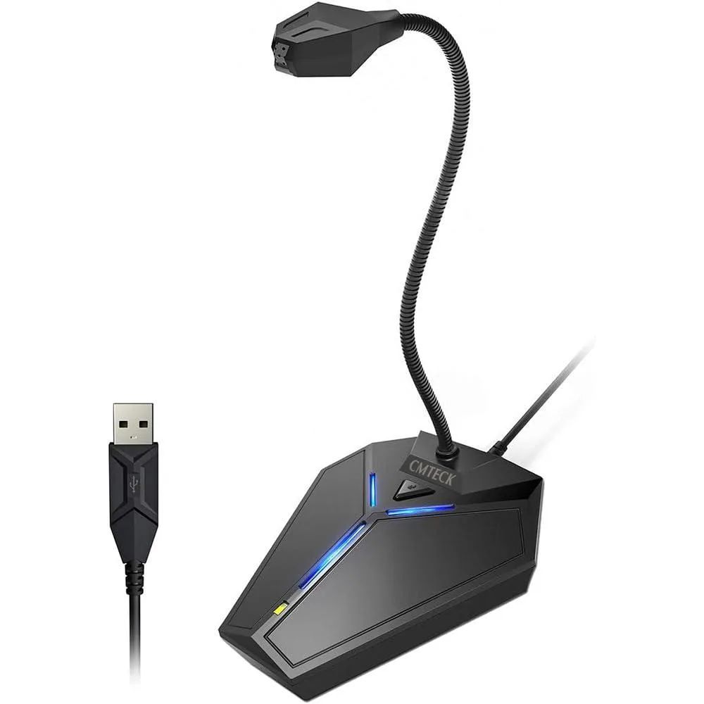  CMTECK CM-G17006P MFN USB Microphone with Gooseneck Mute Button Blue LED — product photo