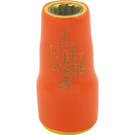 Gray Tools 9/32 inch 12-point insulated socket orange yellow layers 1000V