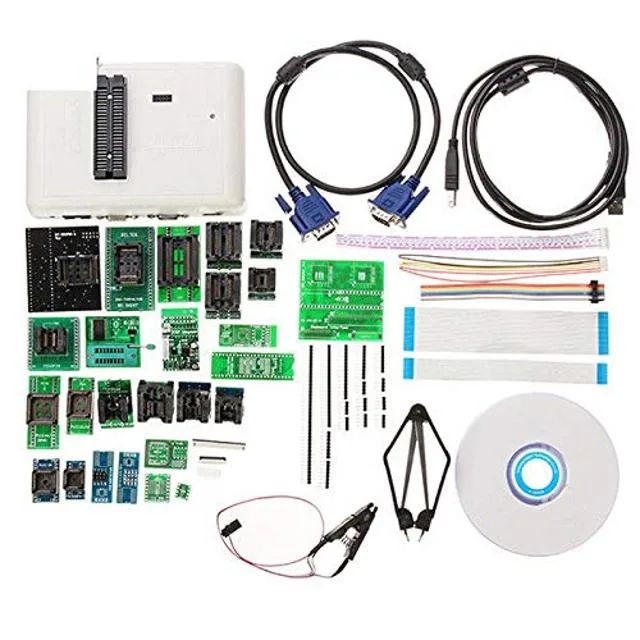 RT809H programmer main unit with 38-piece adapter and cable kit