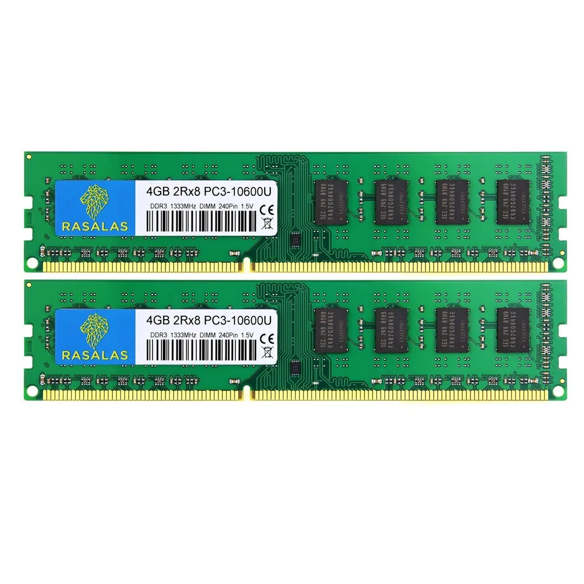 RASALAS RASALAS 8GB Kit (2x4GB) DDR3 1333 PC3-10600 240-pin 2 in 1 accessory — product photo
