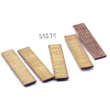 Five flat metal vanes in a clear pack