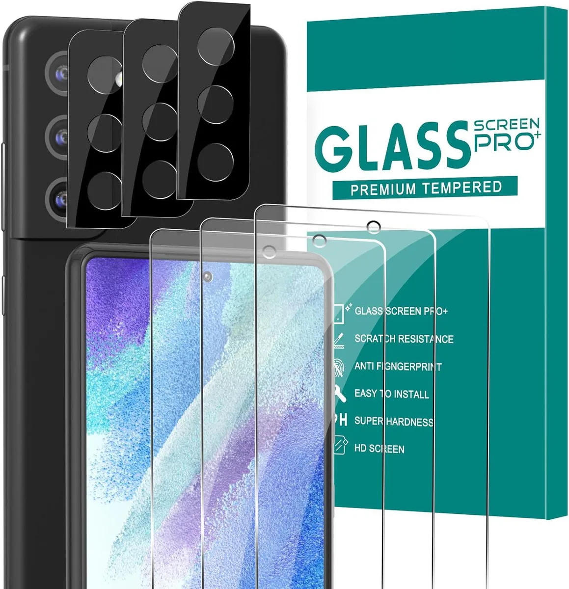 BONAEVER BONAEVER 3+3 Pack Screen Protector for Samsung Galaxy S21 FE 6.4 inch — product photo