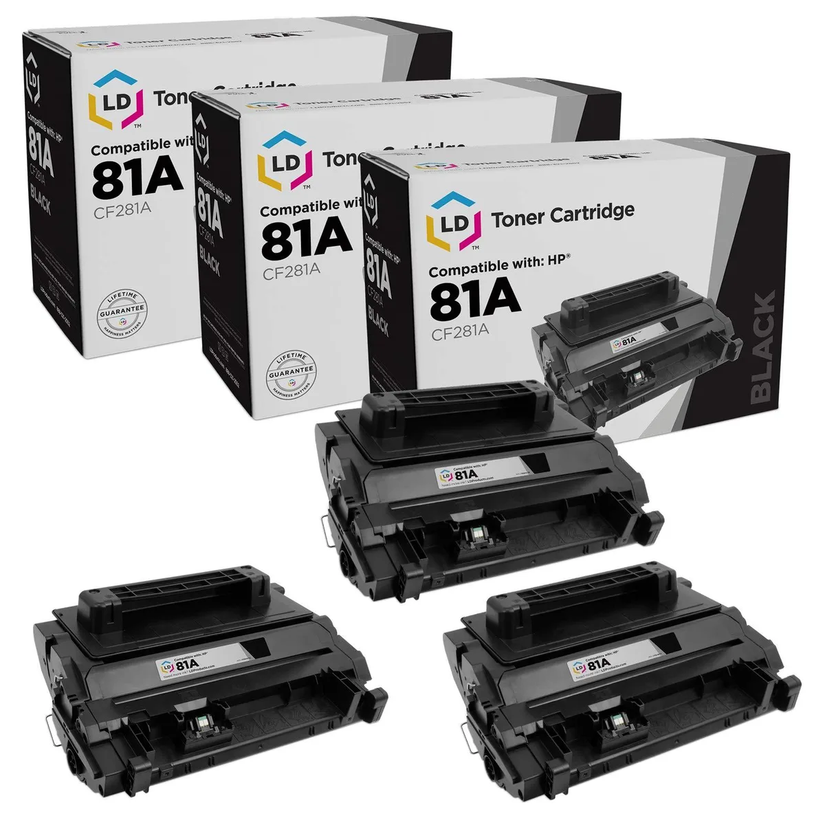 LD Products LD Products Compatible Toner Cartridge HP 81A CF281A Black 3-Pack — product photo