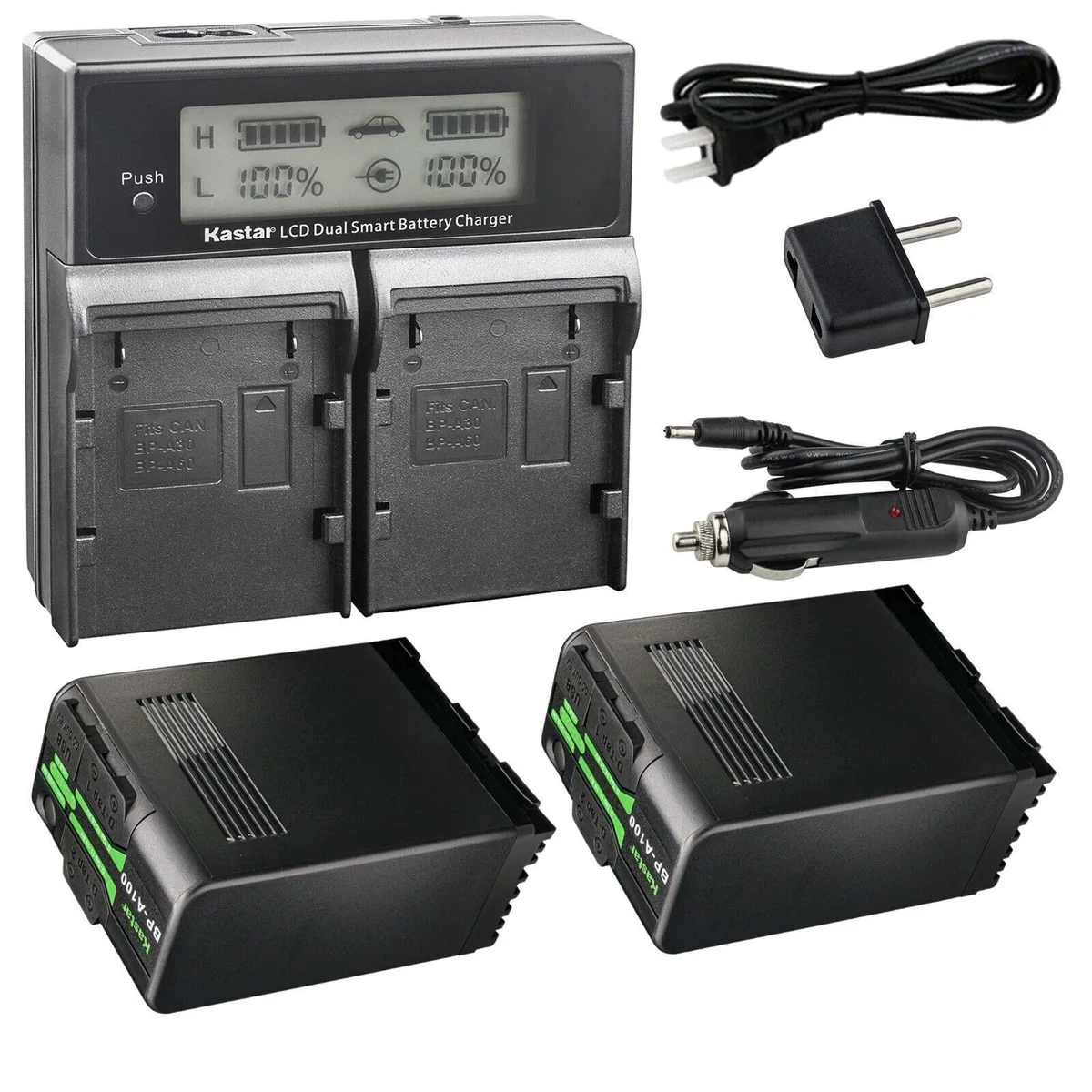 Kastar Kastar BP-A100 2-Pack Battery &amp; CH04 Charger 98Wh — product photo