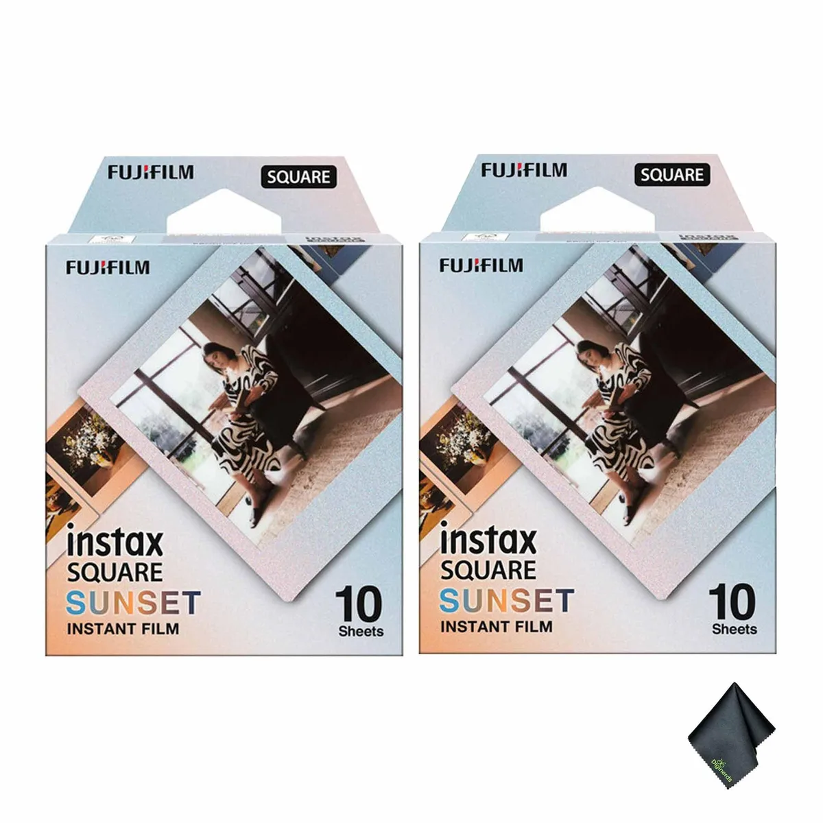 FUJIFILM FUJIFILM INSTAX SQUARE Sunset Instant Film 2-pack with Microfiber Cloth — product photo