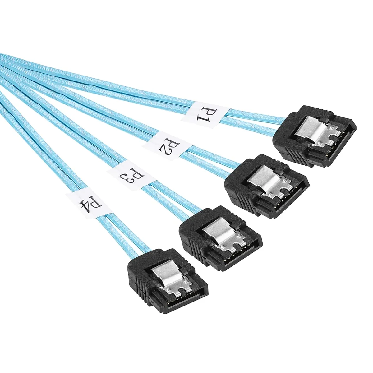 ETopSell ETopSell Slim SAS 4.0 SFF-8654 4i 38 Pin to 4 SATA 7 Pin Cable .5m — product photo