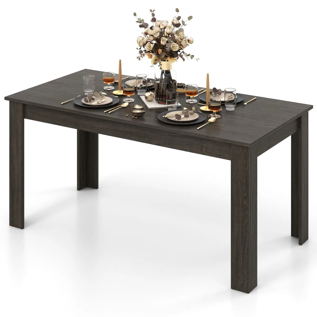 SlickBlue SlickBlue 63 Inch Rectangular Dining Table Gray 63 x 31.5 x 30 Inch — product photo