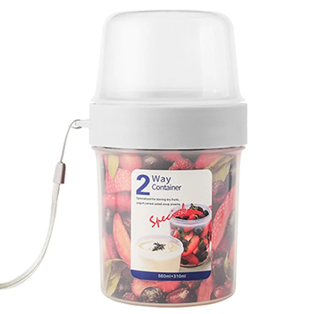 As Seen On TV As Seen On TV 2-Way Meal Prep Container Detachable Top 560mL 150mL 310mL Gray — product photo