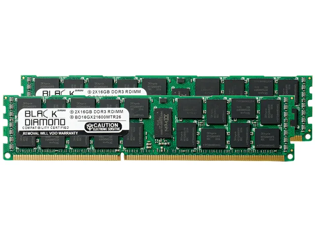 Black Diamond Memory Black Diamond Memory BD16GX21600MTR26 32GB (2 x 16GB) DDR3 1600 ECC Registered server RAM — product photo