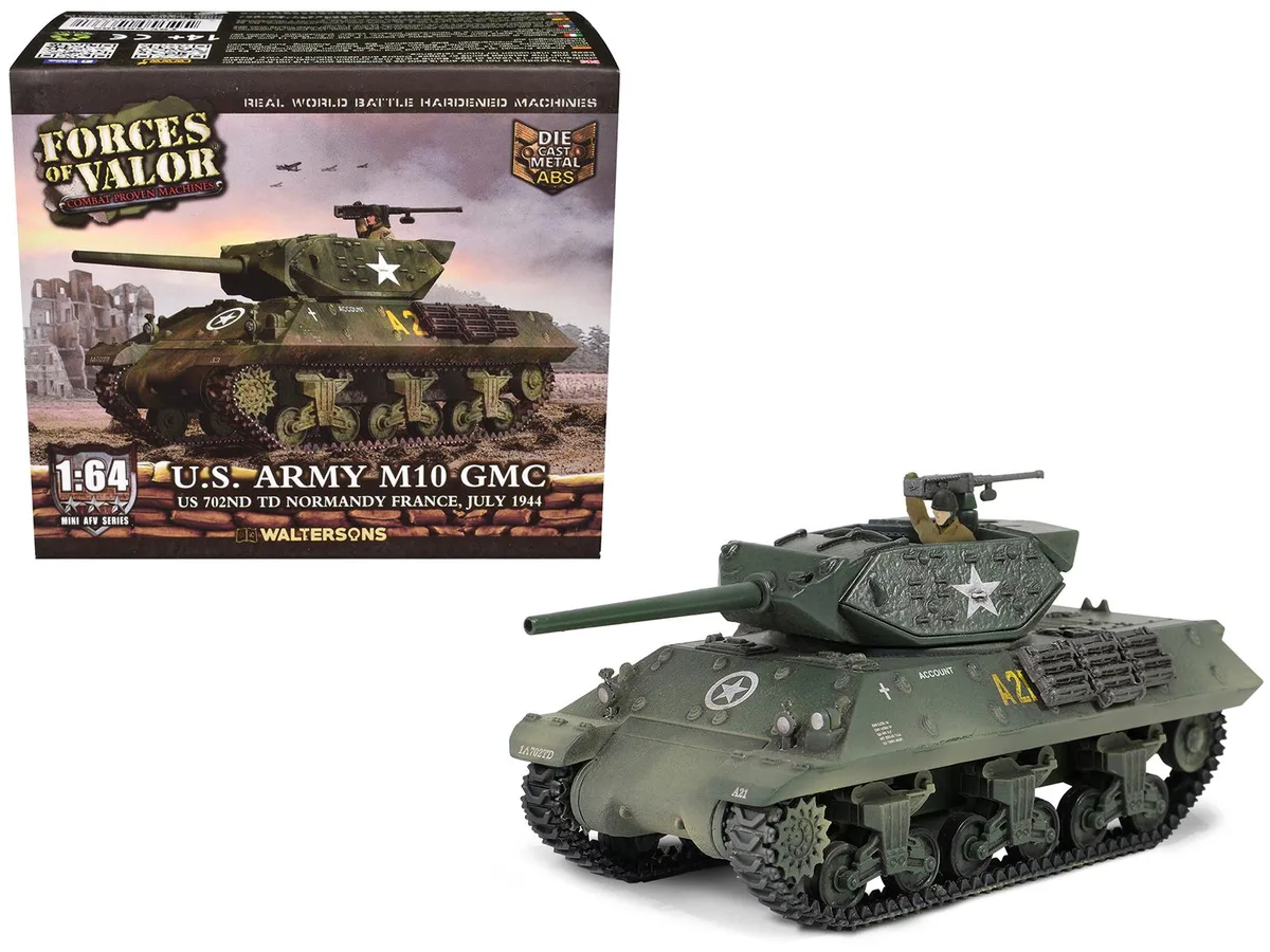 Forces Of Valor Forces Of Valor U.S. Army M10 GMC Tank 702nd Battalion Normandy 1944 1/64 Diecast Hobby Collectible — product photo