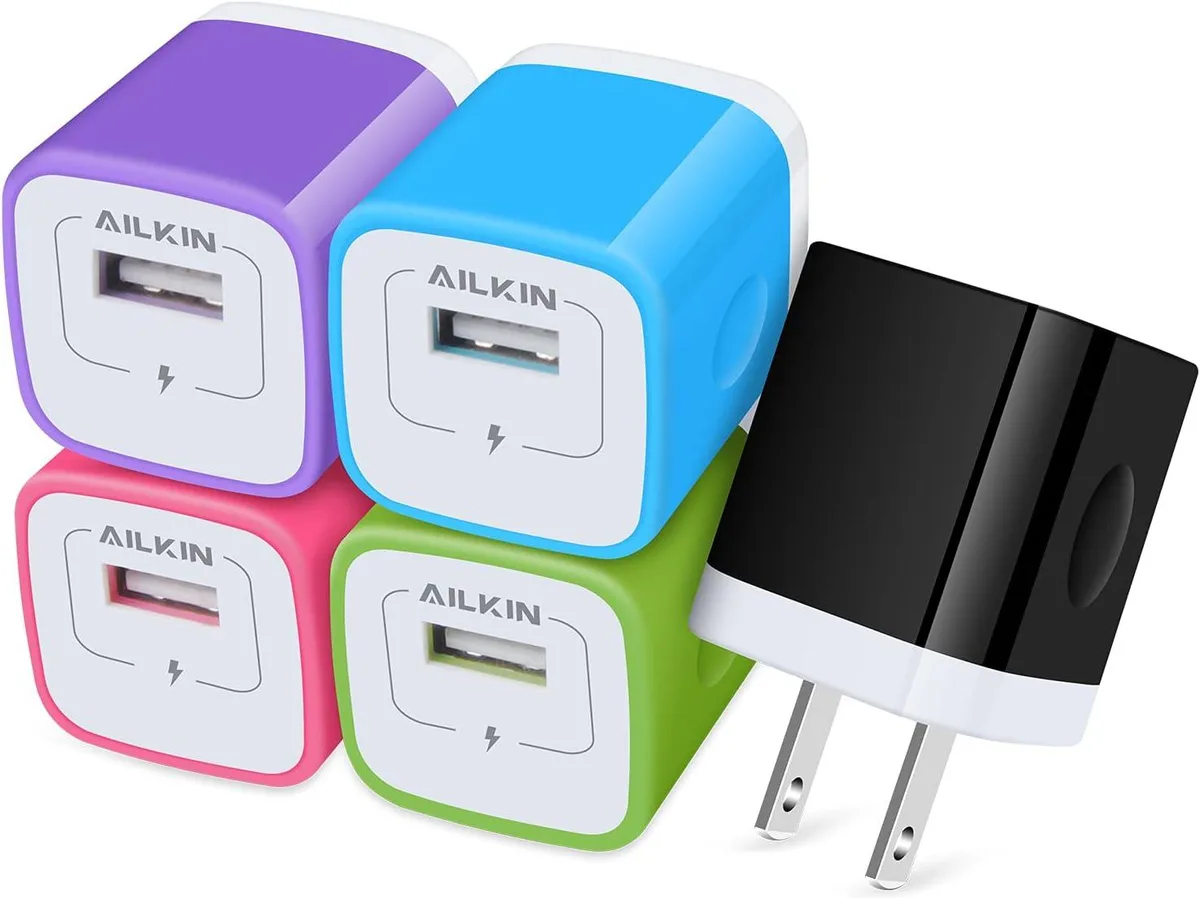 PISKEKAT PISKEKAT 5Pack 1Port USB Charger 5V/1A 100-240V — product photo