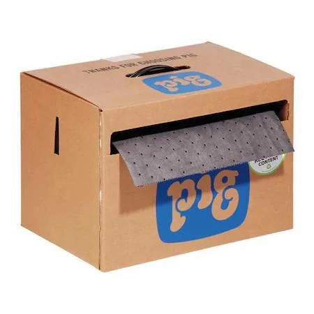 Gray polypropylene sorbent roll perforated 10 by 15 inches 15 inches wide 75 feet long