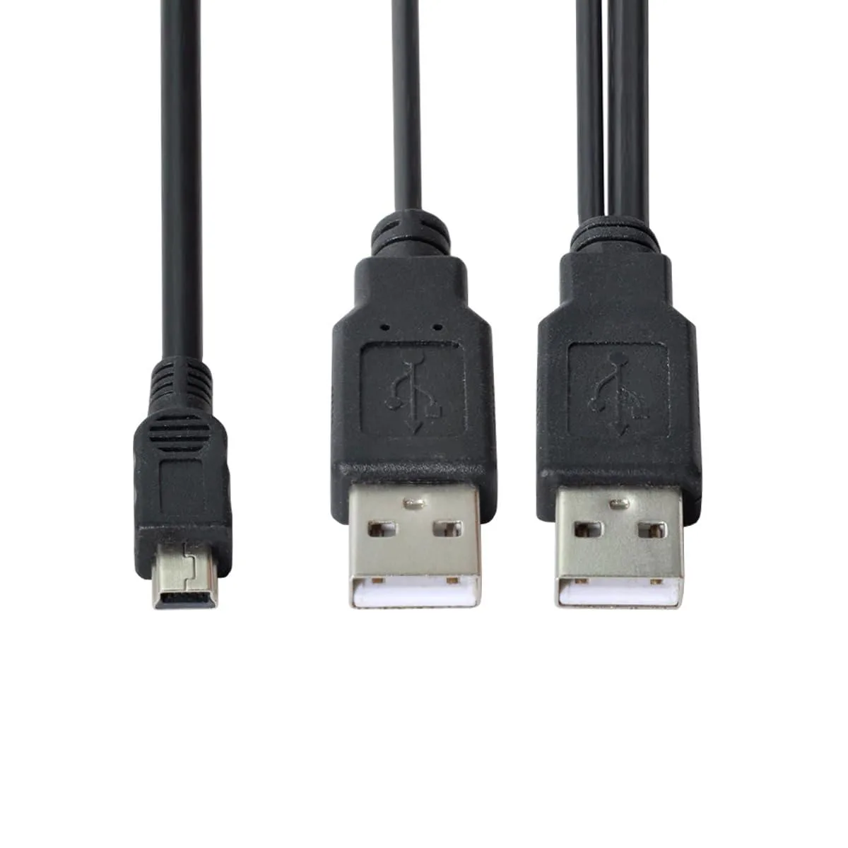 Fervit Fervit USB 2.0 Y-Cable Dual Type-A to Mini Micro Type-B 5-Pin 60cm — product photo