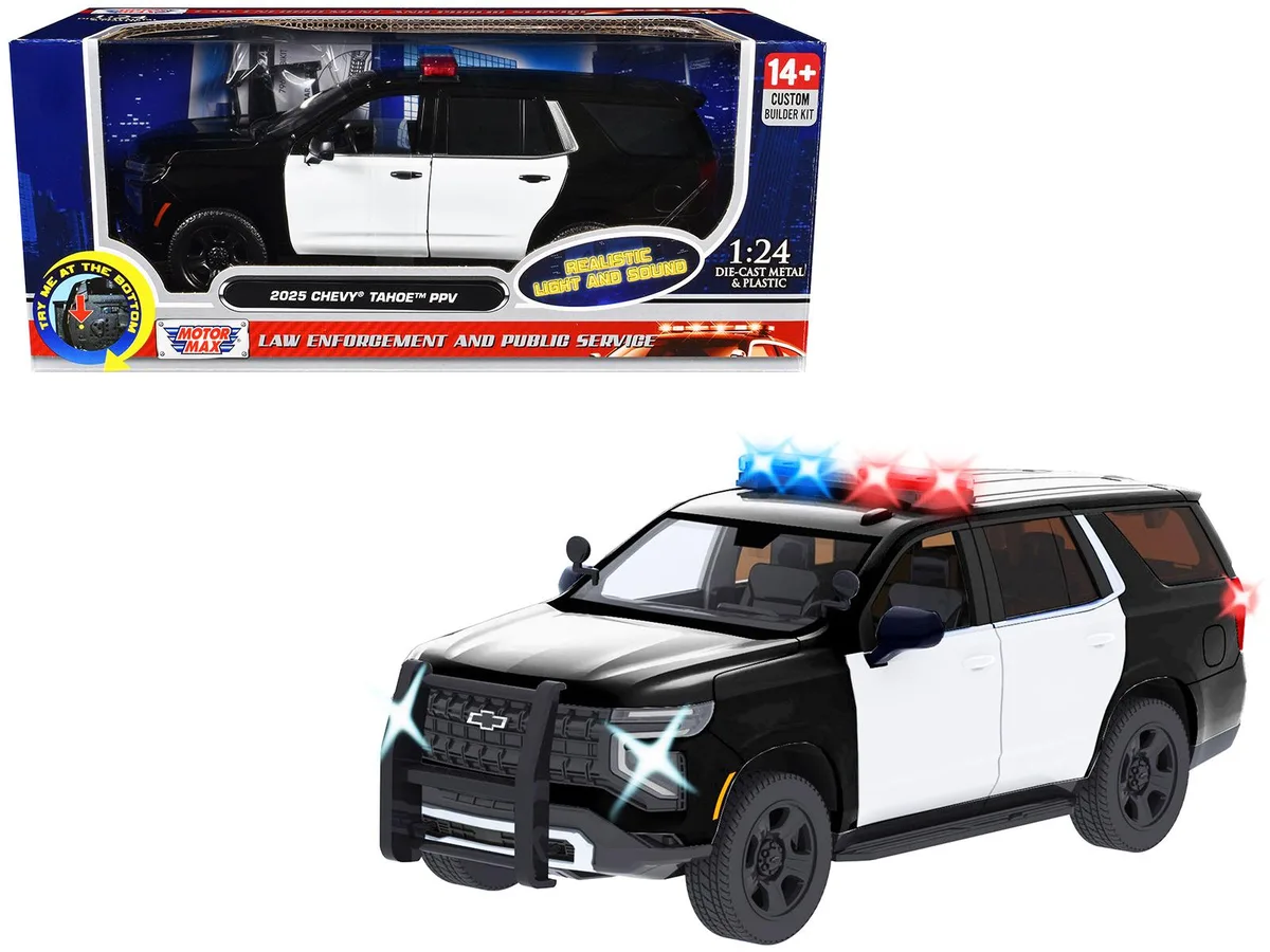 MOTORMAX MOTORMAX 2025 Chevrolet Tahoe PPV 1/24 Builder's Kit Black White — product photo