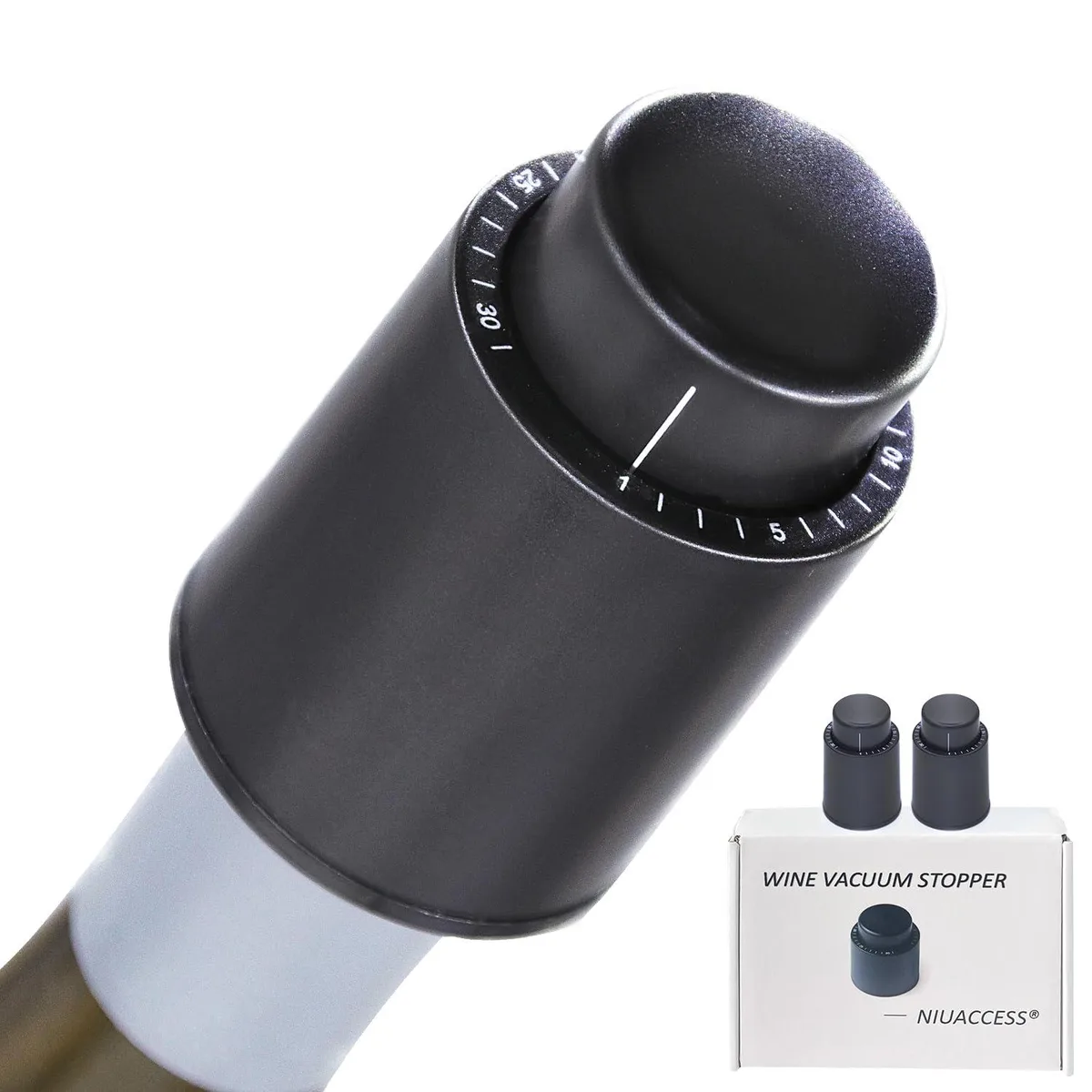 Two vacuum wine stoppers with pumps in gift box